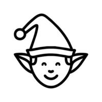 christmas elf face isolated vector