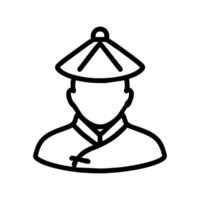 chinese man icon vector