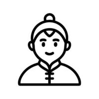 chinese woman icon illustration vector