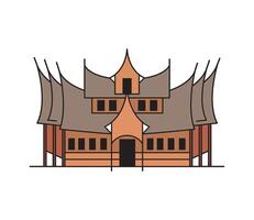 pagaruyung palace illustration isolated vector