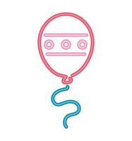 neon helium balloon isolated vector