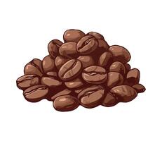 Fresh coffee bean illustration on nature backdrop vector