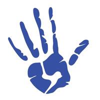 handprint paint color blue vector