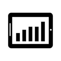 chart on tablet icon isolated vector