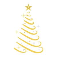 christmas golden tree design isolated vector
