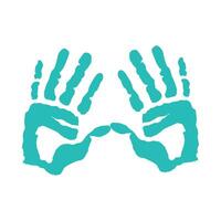 handprint paint colors green isolated vector