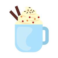 christmas dessert hot cocoa with cream isolated vector