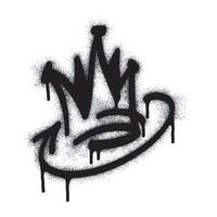 Spray graffiti crown sign with arrows painted black on white. the symbol of the king's crown. isolated on white background. vector
