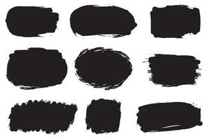Brush strokes . Set of text boxes. Paintbrush collection. Grunge design elements. Dirty brush texture banners. Rectangular painted objects vector