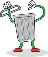 cartoon recycle bin and Waste containers vector