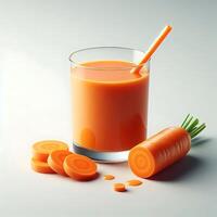 Carrot Juice Recipe - Healthy Drink with Sliced Carrots and a Straw photo