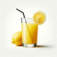 Refreshing Lemonade with a Lemon Wedge, Perfect Summer Drink photo
