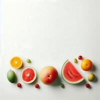 Watermelon, Orange, Grape, and Tomato Summer Fruit Collage photo