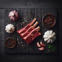 Grilled Lamb Chops with Garlic, Peppercorns and Fresh Parsley - Custom 1 photo