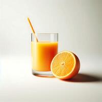 Refreshing Orange Juice with a Slice of Citrus A Simple, Healthy Drink photo