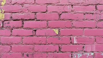 Bright pink brick wall texture in urban setting with unique character and vibrant color photo