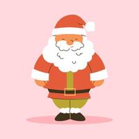 Cartoon santa claus in flat style on white background vector