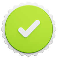 Accept Circle Button 3D Illustration png