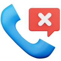 3D Render Phone Reject Button png