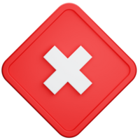 3D Render of Reject Square Button png