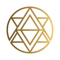 An image of a gold star of david vector