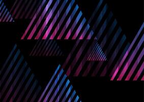 Blue purple striped triangles abstract tech background vector