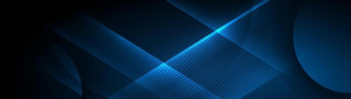 Dark blue glowing abstract tech geometric background vector