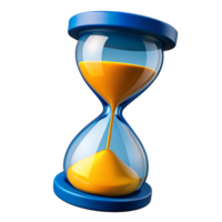 3D animated, Hourglass isolated on a transparent background png