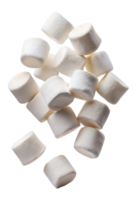 Marshmallow pieces Floating in mid-air isolated on transparent background png