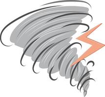 illustration of powerful tornado with lightning vector