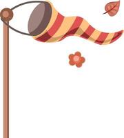 Windsock with Fallen Leaf and Flower Illustration vector