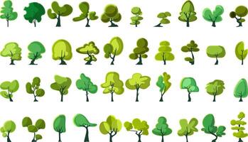 Cartoon Trees Collection for Illustrations vector