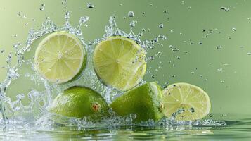 Levitating and splashing pear slices separated photo