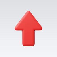 3d Realistic Red Up Arrow vector