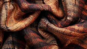 Warm woolen plaid texture background photo