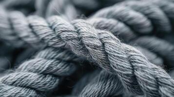 Yarn with intricate knots and loops photo