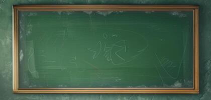Close-up of green board in a classroom photo