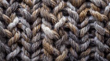 Close-up of woolen knit texture background photo