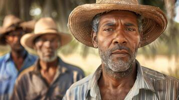 A candid farmers portrait on countryside background photo