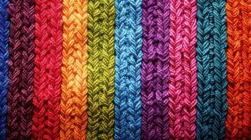 Colorful woolen background with stripes photo