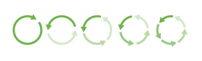 Recycling and rotation arrow icon set. vector