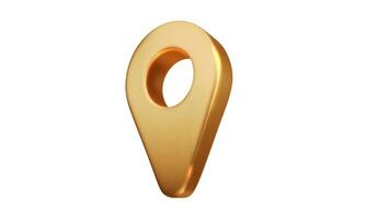 Gold map location pointer. 3d icon of geolocation map location. Realistic isolated vector