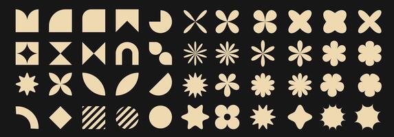 Brutal modern contemporary figure collection. Abstract geometric shapes and icons. Primitive elements set. vector