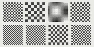 Vintage Checkered Seamless Patterns. Funky Textile Prints. vector