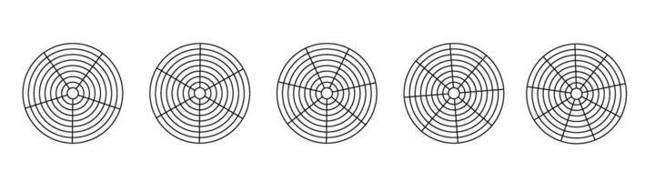 Circle diagram of life style balance. Device gauge or radar coordinate screen template. vector
