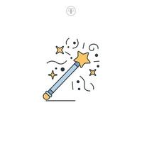 Magic Wand icon symbol illustration isolated on white background vector