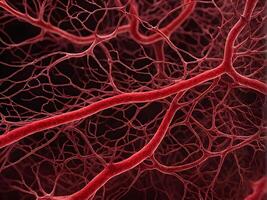 Microbiology of the human blood vein with complex and intricate network system in a body organ structure photo