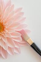 Soft pink flower petals in close-up against a light background during daylight photo