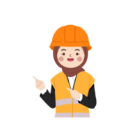 illustration of construction presentation pose worker png