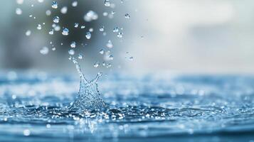 A splash of water creates ripples in a serene blue setting during a sunny afternoon photo